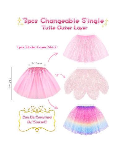 Conjunto de Vestir de Princesa Jeowoqao con Falda TuTu y Zapatos