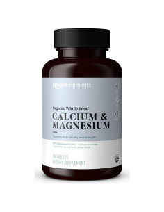 Suplemento de Calcio y Magnesio Orgánico Amazon Elements 90 tabletas