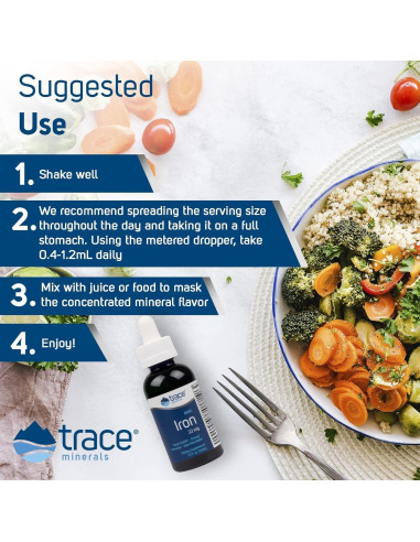 Hierro Iónico Líquido Trace Minerals 22mg - 2 Paquetes