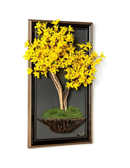 Tablero de Pared Bonsai Art Life - Amarillo/Marrón/Gris - Hecho a Mano Tablero de Pared Bonsai Art Life - Amarillo/Marrón/Gris - Hecho a Mano