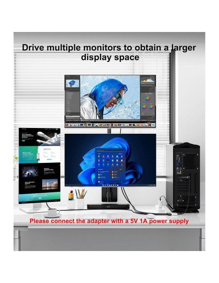 Divisor DisplayPort a 3 HDMI THANDBLE 4K@60Hz MST Hub Divisor DisplayPort a 3 HDMI THANDBLE 4K@60Hz MST Hub