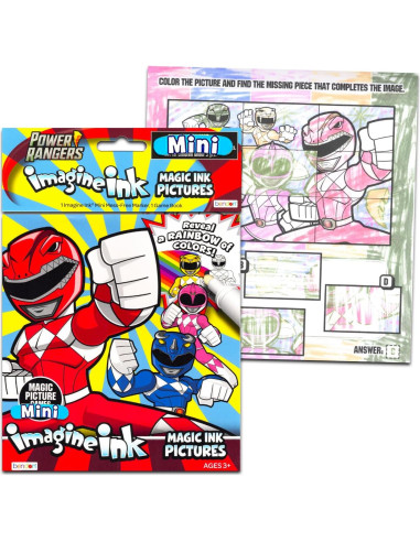 Set de Libro para Colorear Power Rangers con Marcador Sin Manchas