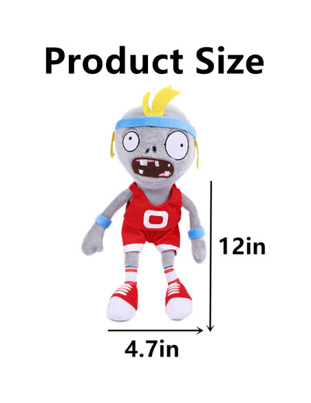 Peluche Zombies Baloncesto 30cm JHESAO PVZ Suave Peluche Zombies Baloncesto 30cm JHESAO PVZ Suave