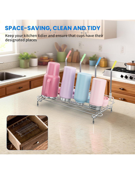 Organizador de Secado de Botellas Plegable Chilinii Acero Inoxidable Organizador de Secado de Botellas Plegable Chilinii Acero Inoxidable