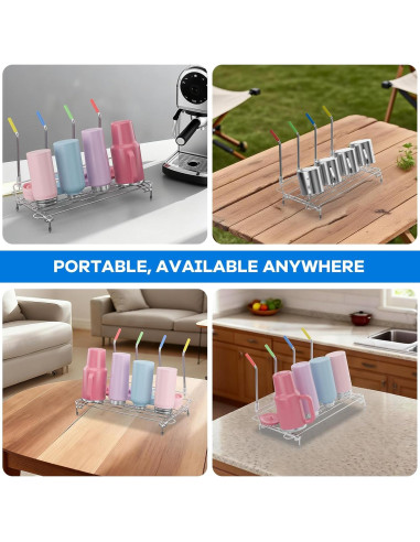Organizador de Secado de Botellas Plegable Chilinii Acero Inoxidable