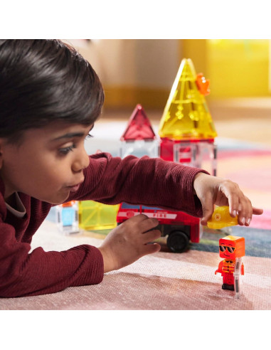 Set de Construcción Magnético MAGNA-TILES Bomberos 27 Piezas