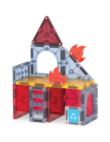 Set de Construcción Magnético MAGNA-TILES Bomberos 27 Piezas