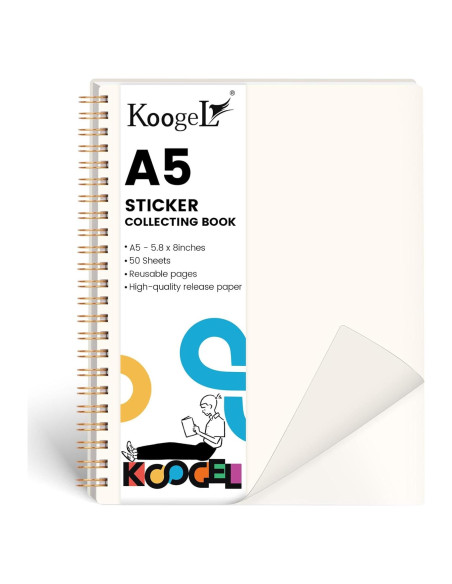 Libro de Pegatinas Koogel A5 50 Hojas Papel Liberación Libro de Pegatinas Koogel A5 50 Hojas Papel Liberación