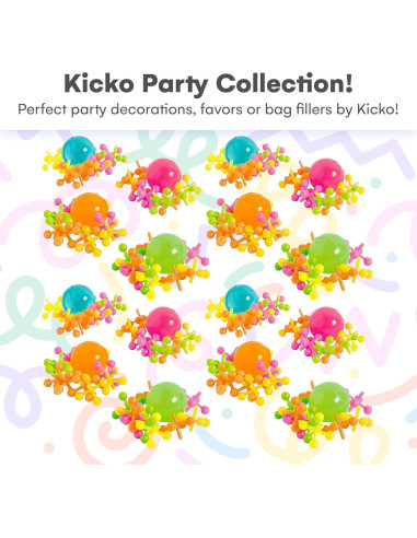 Juego de Jacks de Plástico Kicko - 16 Piezas - Colores Neón