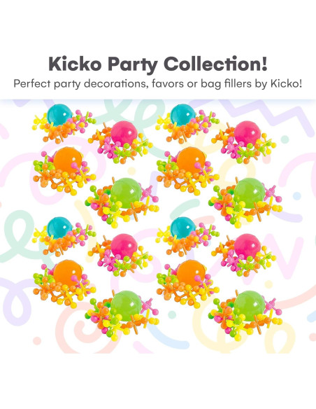 Juego de Jacks de Plástico Kicko - 16 Piezas - Colores Neón Juego de Jacks de Plástico Kicko - 16 Piezas - Colores Neón