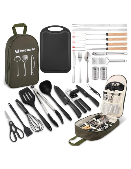 Juego de Utensilios de Cocina Camping Wesqunie 25 Piezas Juego de Utensilios de Cocina Camping Wesqunie 25 Piezas