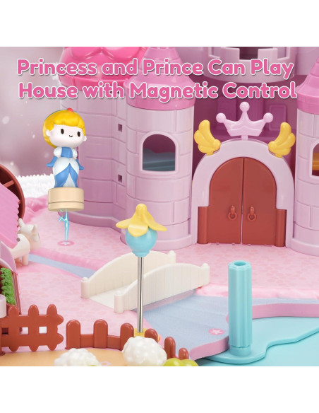 Castillo de Princesa Fygurso con Juguetes Magnéticos 30cm Rosa Castillo de Princesa Fygurso con Juguetes Magnéticos 30cm Rosa