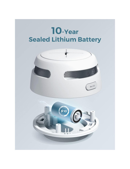 Detector de Humo AEGISLINK S500 Batería 10 Años Fotoeléctrico Detector de Humo AEGISLINK S500 Batería 10 Años Fotoeléctrico
