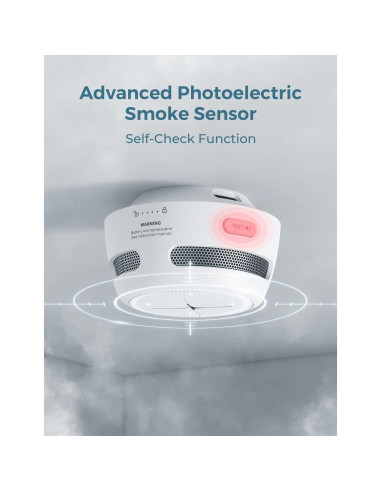 Detector de Humo AEGISLINK S500 Batería 10 Años Fotoeléctrico
