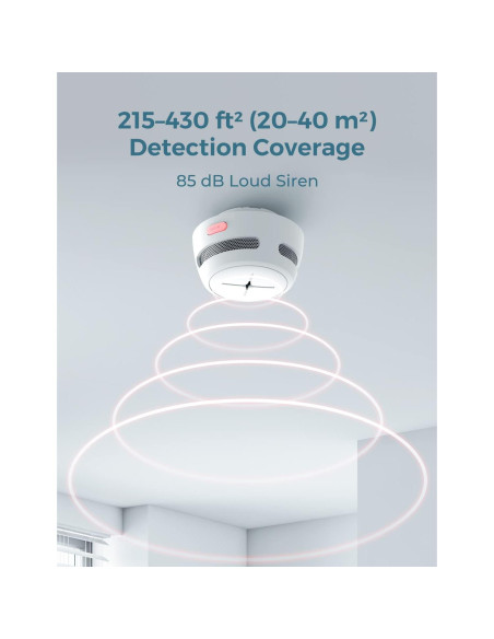 Detector de Humo AEGISLINK S500 Batería 10 Años Fotoeléctrico Detector de Humo AEGISLINK S500 Batería 10 Años Fotoeléctrico
