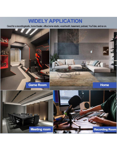 Paneles Acústicos Autoadhesivos Earppie 12PCS 30x30cm Negro