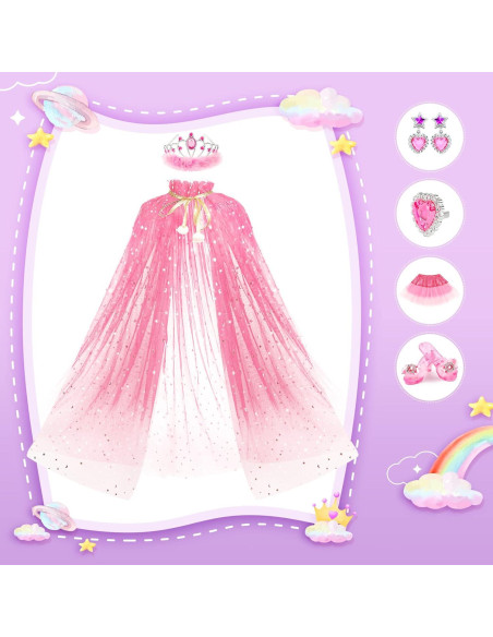 Set de Vestir Princesa Jeowoqao para Niñas 3-6 Años Set de Vestir Princesa Jeowoqao para Niñas 3-6 Años