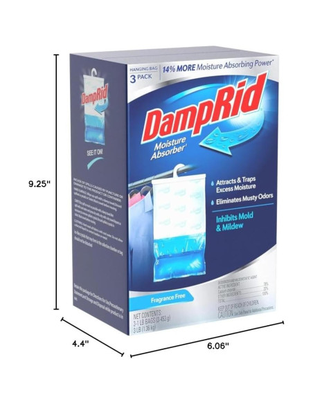 DampRid Absorbente de Humedad Colgante Sin Fragancia 3 Pzas DampRid Absorbente de Humedad Colgante Sin Fragancia 3 Pzas