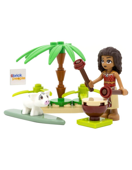 Figura de Moana LEGO con Pua, tambor y tabla de surf Figura de Moana LEGO con Pua, tambor y tabla de surf