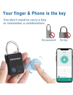 Candado Biométrico Newisdomake NM-8900PBN Negro 2