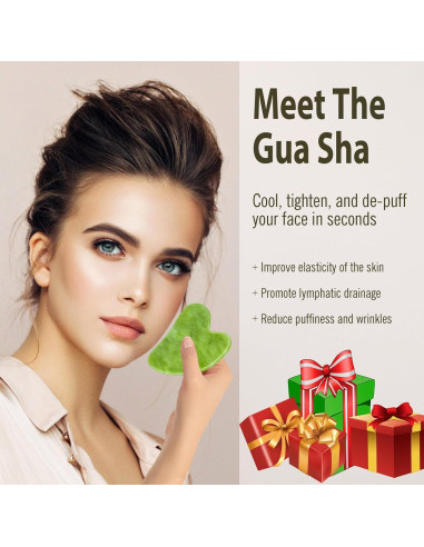 Herramienta Gua Sha Facial Disemot de Jade Natural Antienvejecimiento
