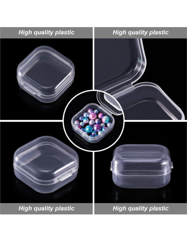 6 Contenedores de Plástico Transparente Jetec 3.5x3.5 cm