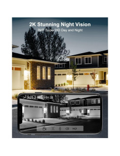 Cámara de Seguridad ANRAN 3MP Inalámbrica IP66 con AI 2