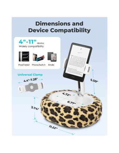 Soporte de Almohada Viozon para Tableta 4-11" Leopardo