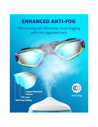 Gafas de natación Aegend Aqua, sin fugas, para adultos