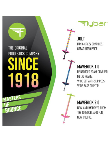 Pogo Stick Flybar Maverick 2.0 para Niños 5+ hasta 36 kg