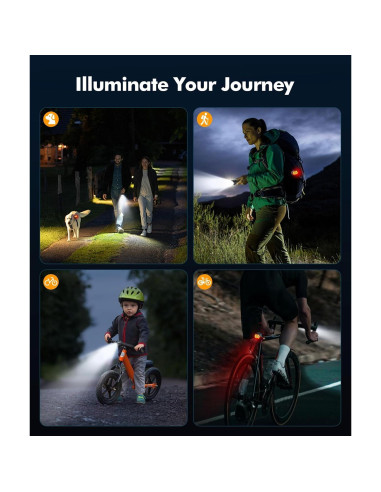 Luces de Bicicleta Zewdov Z46L Recargables IP65 9 Modos