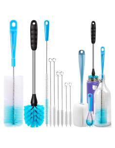 Juego de cepillos de limpieza Holikme para botellas y tazas