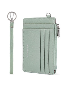 Cartera Pequeña BOSTANTEN de Cuero RFID Verde Claro