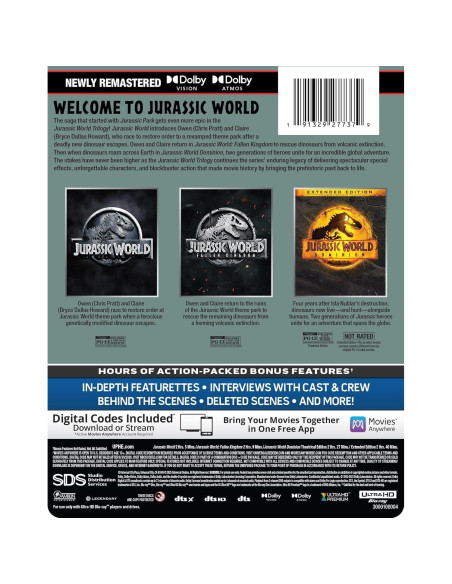 Trilogía Jurassic World 4K Ultra HD Steelbook - Edición Limitada Trilogía Jurassic World 4K Ultra HD Steelbook - Edición Limitada