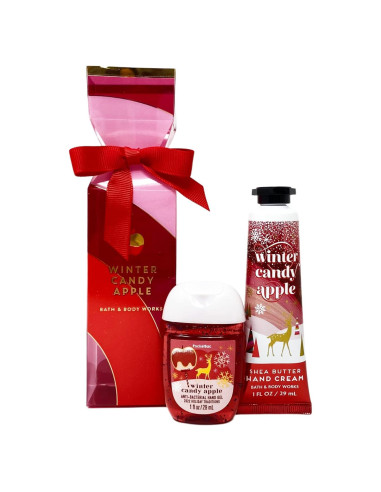 Juego de Regalo de Viaje Manzana de Invierno Bath and Body - Gel y Crema de Manos 29ml