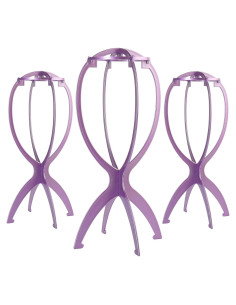 Soporte para Pelucas Dreamlover Plegable Morado - Paquete de 3