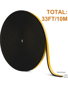 Burlete para Puertas Ninsula 10m x 1.27cm Espuma Aislante 2