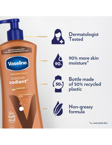 Loción Corporal Vaseline Cuidado Intensivo Cocoa Radiante 573.5 ml
