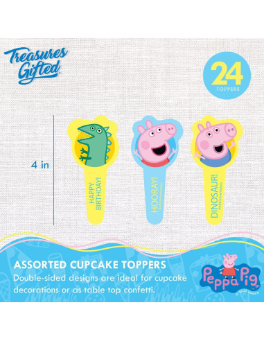 Juego de Decoración de Fiesta Peppa Pig - 1 Pastel y 24 Cupcakes