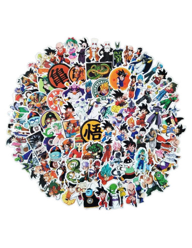Calcomanías Anime Dragon Ball Tvoip 100PCS PVC Impermeables