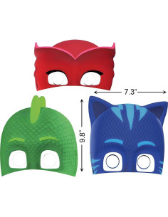 Máscaras de Fiesta PJ Masks Amscan - 8 Piezas 18.5x24.9 cm 2