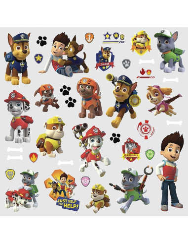 Calcomanías de Pared RoomMates Paw Patrol 25.4x45.7 cm