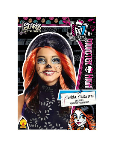 Peluca Skelita Monster High Rubie's para Niños 30cm