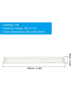 Bombilla LED PATIKIL 3W Azul COB 300LM Paquete de 3 2