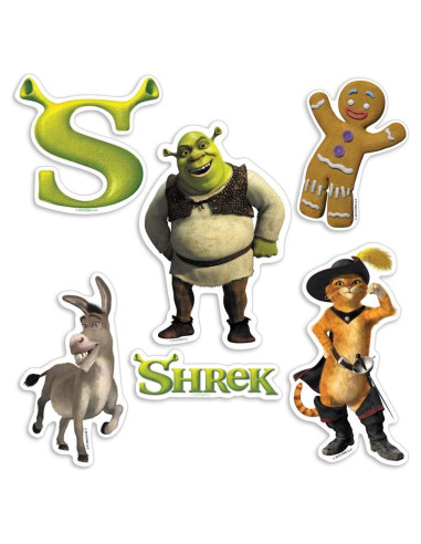 Pegatinas Coleccionables Popfunk Shrek - Burro, Gingy, Gato con Botas