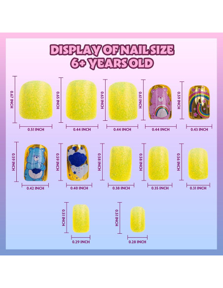 Uñas Postizas Care Bears 36 Piezas para Niñas - Townley Girl Uñas Postizas Care Bears 36 Piezas para Niñas - Townley Girl