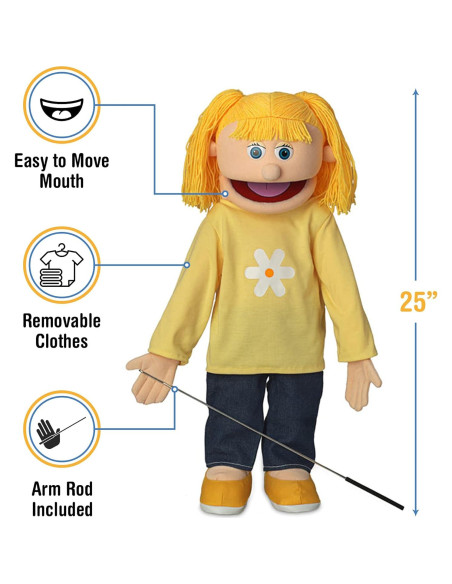 Marioneta de Ventrílocuo Silly Puppets 63.5 cm Chica Durazno Marioneta de Ventrílocuo Silly Puppets 63.5 cm Chica Durazno