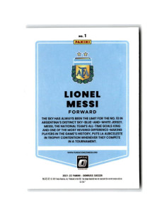 Tarjeta de Fútbol Donruss Lionel Messi Camino a Qatar 2021-22 2