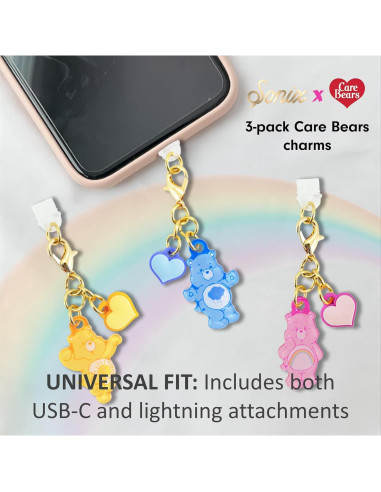 Tapones de Polvo Sonix - Carga USB-C y Lightning - Care Bears