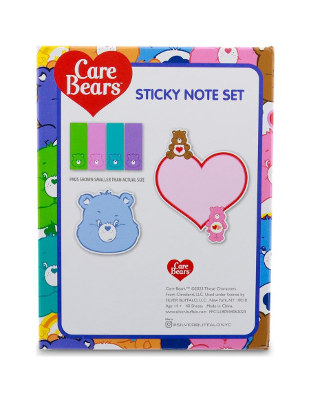 Conjunto de Notas Adhesivas y Pestañas Care Bears - Silver Buffalo Conjunto de Notas Adhesivas y Pestañas Care Bears - Silver Buffalo